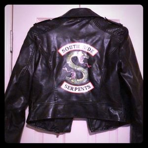 South side serpent faux leather jacket